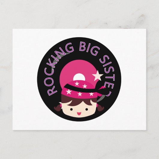 Brunette Rocking Big Sister Briefkaart (Voorkant)
