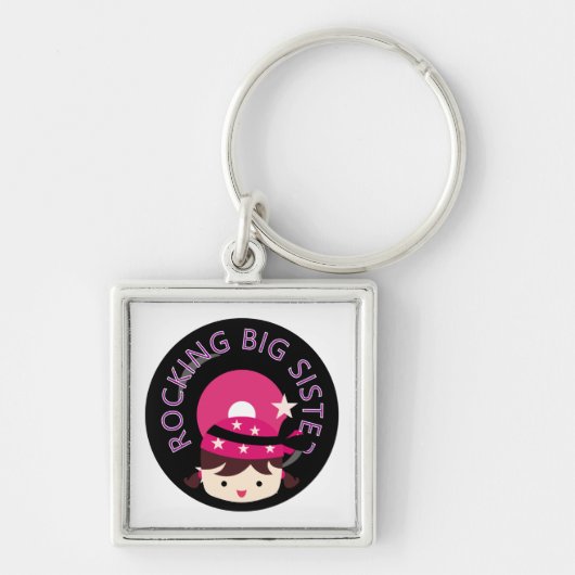 Brunette Rocking Big Sister Sleutelhanger (Voorkant)