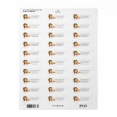 Brunette/Roze Cupcake Bakker Retouradres Labels (Full Sheet)