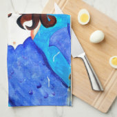 brunette sirène serviette de cuisine (Quart Plié)