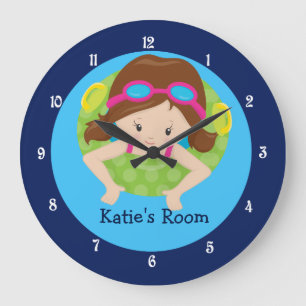 Brunette Swim Team Girls Bedroom Custom Blue Grote Klok