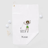 Brunette Woman Golf Diva Golf Serviette (En situation)