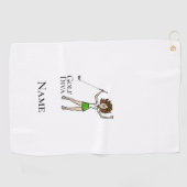 Brunette Woman Golf Diva Golf Serviette (Horizontal)