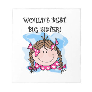 Brunette World's Best Big Sister Gifts Notitieblok