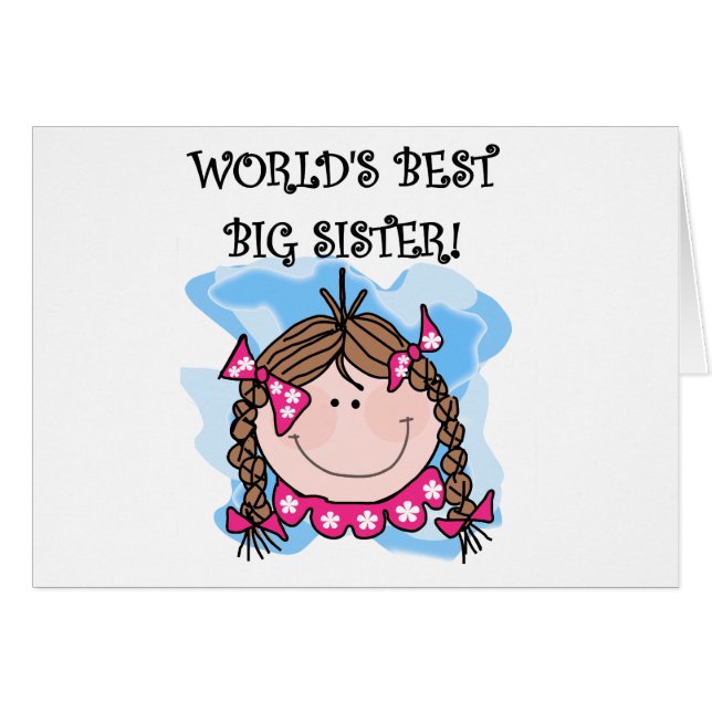 Brunette World's Best Big Sister Tshirts (Voorkant Horizontaal)