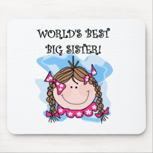 Brunette World's Best Big Sister Tshirts and Gifts Muismat