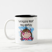 Brunette World's Best Big Sister Tweekleurige Koffiemok (Links)