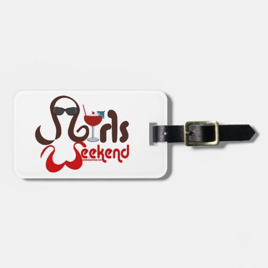 Brunettes in Bikinis - Meisjes Weekend Fun! Bagagelabel (Voorkant horizontaal)