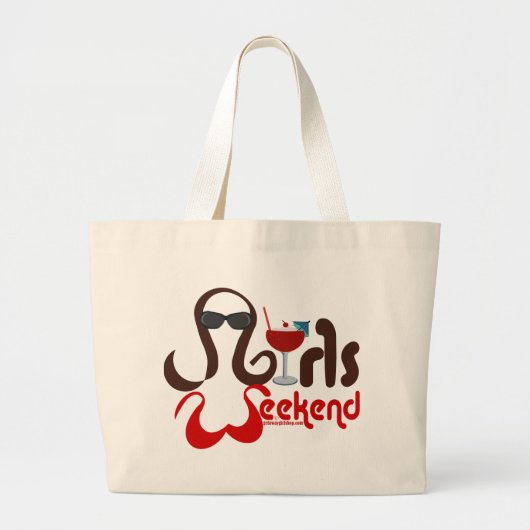 Brunettes in Bikinis - Meisjes Weekend Fun! Grote Tote Bag (Voorkant)