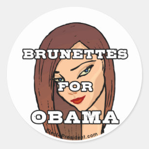 Brunettes pour les autocollants d'Obama