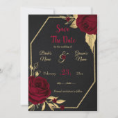 brungoon en gouden flormonale zwarte meetkunde red save the date (Voorkant)