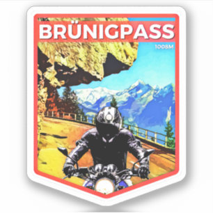 Brünigpas - Alpenpassen Zwitserland alpiene pas Sticker