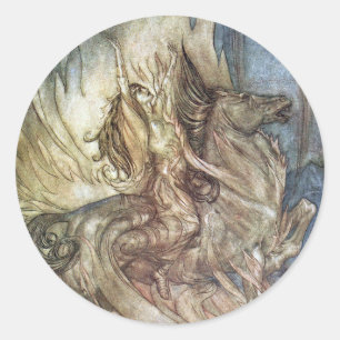 Brünnhilde en de begrafenis van Siegfried Ronde Sticker