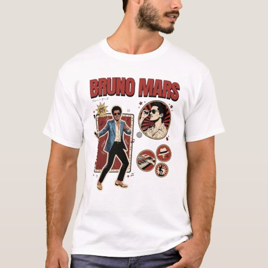 Bruno Mars Romantic Tour 2026 T-shirt (Voorkant)