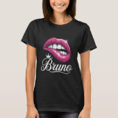 Bruno Pink Glitter Lips T-Shirt - Sassy Pop Art Sp (Devant)