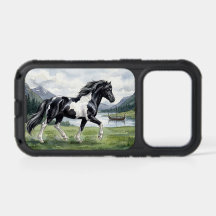 Brunskjottur Poney islandais noir pie