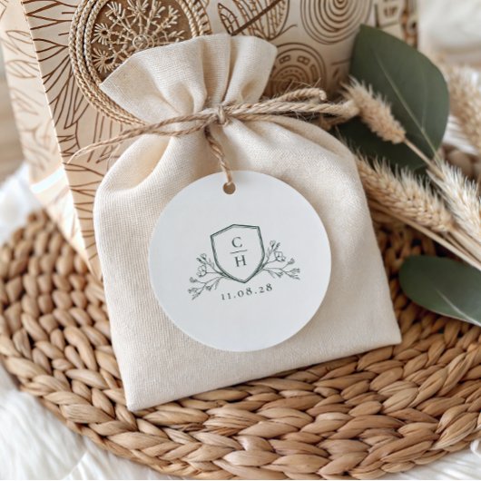 BRUNSWICK CREST bruiloft Dank u Bedankjes Labels