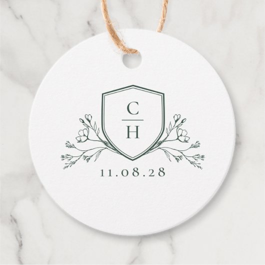 BRUNSWICK CREST bruiloft Dank u Bedankjes Labels (Voorkant)