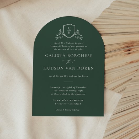 BRUNSWICK CREST Green Faire-part de mariage