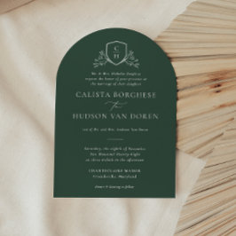 BRUNSWICK CREST Groene Huwelijksuitnodiging Kaart