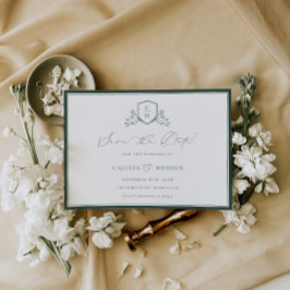 BRUNSWICK CREST Monogram Huwelijk Save The Date