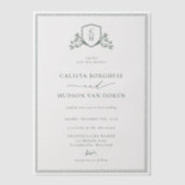 BRUNSWICK CREST Wedding Vellum Uitnodigingen (Voorkant)