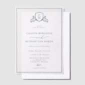 BRUNSWICK CREST Wedding Vellum Uitnodigingen (Offset)
