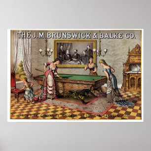 Brunswick et affiche de billards de Balke