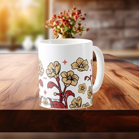 Brunt de sable Brown Mug floral