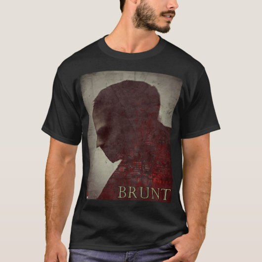 Brunt klassiek zwart t-shirt (Voorkant)