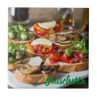 Bruschetta Antipasti met bonen en arugula, Tegeltje