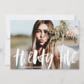 Brush blanc Typographie Graduation Invitation II (Devant)