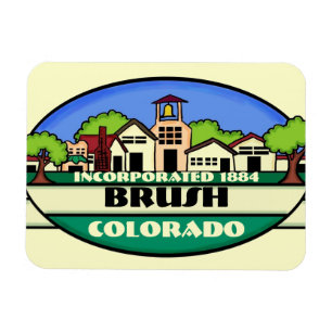 Brush Colorado klein stadje souvenir magnet Magneet