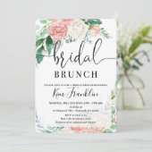 Brush Floral Bridal Brunch Invitations de douche (Debout devant)