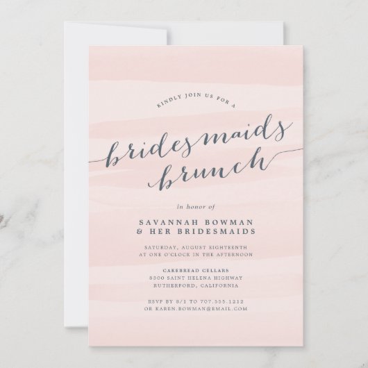 Brush & Grey Bridesmaitres Brunch Invitation (Devant)