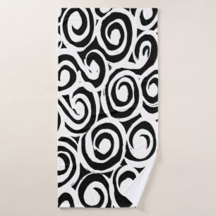Brush grunge pattern. White and black vintage. abs Badhanddoek