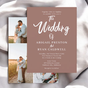 Brush kalligrafie budget bruiloft briefkaart