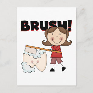 BRUSH - meisje met tatoeages en cadeautjes Briefkaart