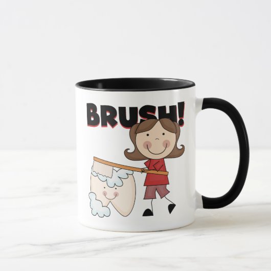 BRUSH - meisje met tatoeages en cadeautjes Mok (Rechts)