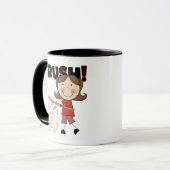 BRUSH - meisje met tatoeages en cadeautjes Mok (Voorkant links)