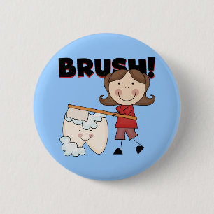 BRUSH - meisje met tatoeages en cadeautjes Ronde Button 5,7 Cm