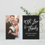 Brush moderne Script Love et Merci Mariage noir (Debout devant)