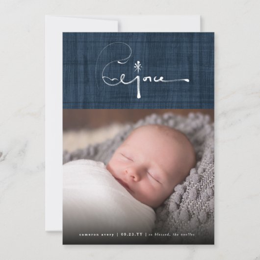 Brush Rejoice Noël Faire-part de naissance (Devant)