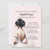 Brush rose Brunette Invitation de douche nuptiale (Devant)
