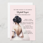 Brush rose Brunette Invitation de douche nuptiale (Devant / Derrière)