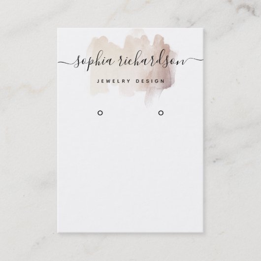 Brush Rose Chic | Carte d'affichage à oreille (Devant)