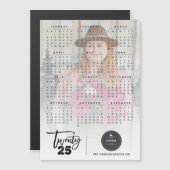 Brush Script 2025 Kalender Foto Magnetische Kaart (Voorkant / Achterkant)