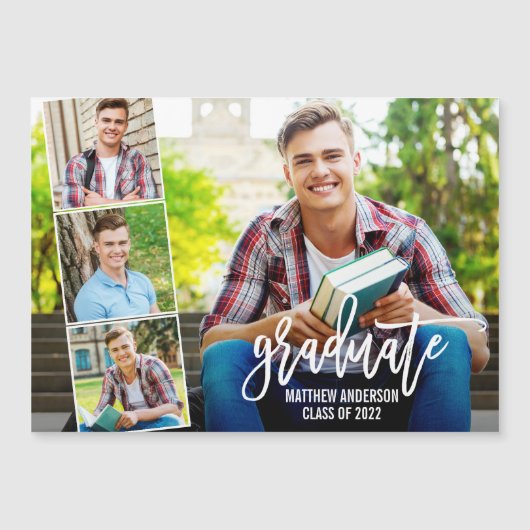 Brush Script 4 Faire-part de graduation photo (Devant)