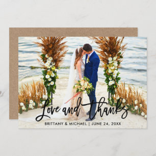 Brush Script   Carte Kraft Mariage Love and Thanks