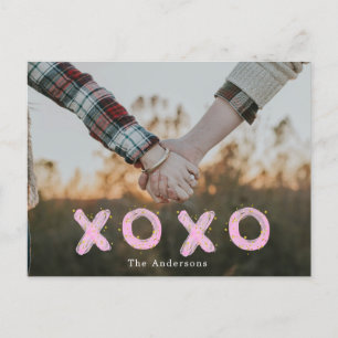 Brush script embrasser et embrasser Photo Carte Po